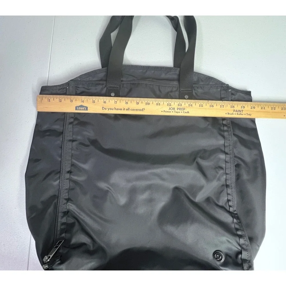 Lululemon Bring It Om Tote Bag Black Expandable Gym Yoga